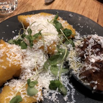 Boia De - Crispy polenta with marinated eggplant - Italian Near Me - Miami, Florida Boia De - Crispy polenta with marinated eggplant - Italian Near Me - Miami, Florida