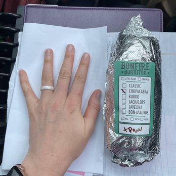 Bonfire Burritos - Size of Little Giant - Mexican Near Me - Golden, Colorado Bonfire Burritos - Size of Little Giant - Mexican Near Me - Golden, Colorado