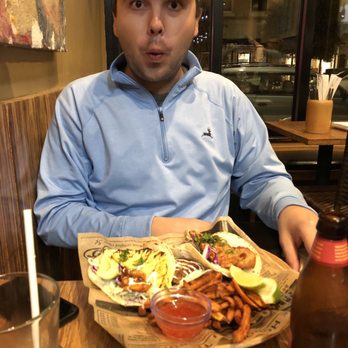 Pacific Catch - 3 Taco Platter for the hungry brother. The face says it all! - Seafood Near Me - San Francisco, California