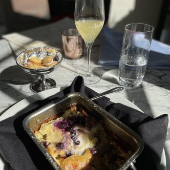 La Belle Helene - @prettiegyal - Flagnarde aux Pêches, mimosa, madeleines, sparkling water - French Near Me - Charlotte, North Carolina La Belle Helene - @prettiegyal - Flagnarde aux Pêches, mimosa, madeleines, sparkling water - French Near Me - Charlotte, North Carolina