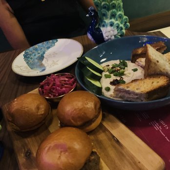 The Rose Garden AZ - Pork Belly sliders with white bean hummus. - Cocktail Bars Near Me - Phoenix, Arizona