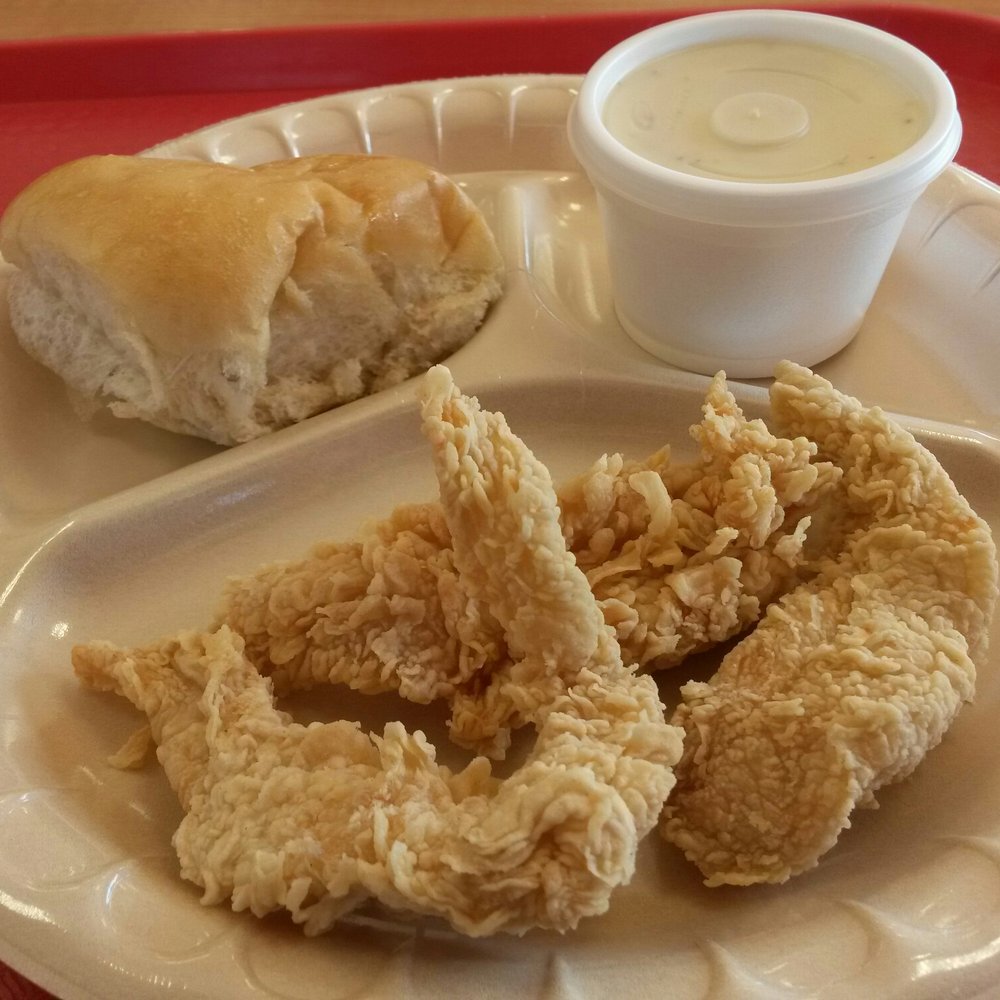 Bush's Chicken - North Austin - One of the combo meals. (To be fair, the fries showed up a few minutes later.) - Fast Food Near Me - Cedar Park, Texas
