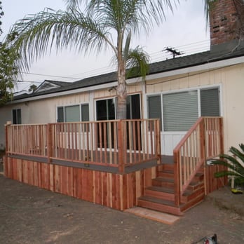 Manzo's Handy Fence Help - Redwood deck with composite flooring - Handyman Near Me - Rancho Cucamonga, California Manzo's Handy Fence Help - Redwood deck with composite flooring - Handyman Near Me - Rancho Cucamonga, California