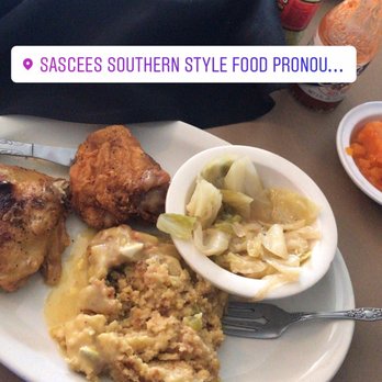 Sascees Southern Style Eatery - Fried & Baked Chicken, Dressing w/gravy, Cabbage, SweetPotato, Cornbread, Rice w/gravy, Mashed Potatoes w/gravy & 2 drinks for approx 31$ - Southern Near Me - Waco, Texas Sascees Southern Style Eatery - Fried & Baked Chicken, Dressing w/gravy, Cabbage, SweetPotato, Cornbread, Rice w/gravy, Mashed Potatoes w/gravy & 2 drinks for approx 31$ - Southern Near Me - Waco, Texas