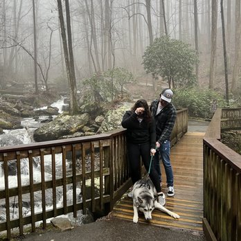 Anna Ruby Falls - Bridge with Stream - Hiking Near Me - White, Georgia