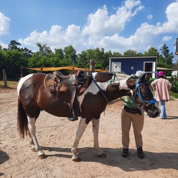 Cypress Trails Ranch - Blung getting prepped for the ride - Horseback Riding Near Me - Humble, Texas