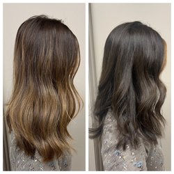 Winter hair with money piece