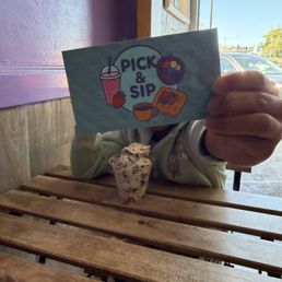A generous scoop of cookies & cream. A generous scoop of cookies & cream.