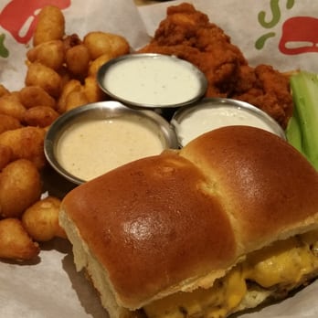 Chili's - Triple dipper platter & chocolate chip cookie skillet with vanilla ice cream. Yumm - American Near Me - Concord, California