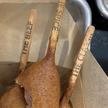 Corn Dog with No Name - Taster trio - Comfort Food Near Me - Dallas, Texas