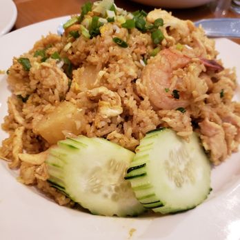 Thai House Restaurant - Chicken/shrimp pineapple fried rice. - Thai Near Me - Gaithersburg, Maryland Thai House Restaurant - Chicken/shrimp pineapple fried rice. - Thai Near Me - Gaithersburg, Maryland