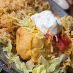 El Gitano Mexican Restaurant - Chile relleno + chimichanga combo.