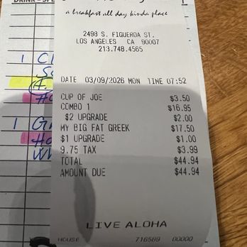Jacks N Joe - Total bill - Breakfast & Brunch Near Me - Los Angeles, California Jacks N Joe - Total bill - Breakfast & Brunch Near Me - Los Angeles, California