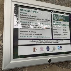 Gordon Highlanders Museum - Posted hours and entrances fees, Sunday 7 July 2019.