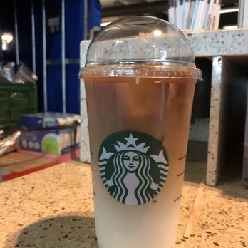 Starbucks - Plaza - Venti ColdBrew Latte with Vanilla Syrup €5.60 - Coffee & Tea Near Me - Schiphol, New Hampshire