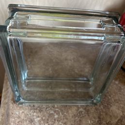 This had Christmas stickers on it but I took them off. Nice to put lights inside with flowers it is heavy glass for $3.49