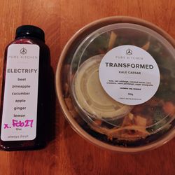 Pure Kitchen - Kanata - This is the perfect lunch. So delicious! Transformed salad $12 and Electrify cold pressed juice $10.75.
