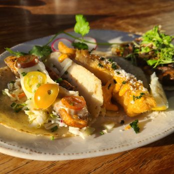 Ola Mexican Kitchen - Tacos: salmon, Baja fish, taco of the day (tri tip) - Mexican Near Me - Long Beach, California Ola Mexican Kitchen - Tacos: salmon, Baja fish, taco of the day (tri tip) - Mexican Near Me - Long Beach, California