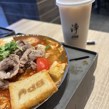 Boiling Point - Beauty Oolong Milk Tea and my soup! - Comfort Food Near Me - Anaheim, California
