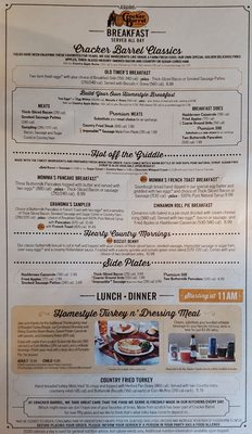 Menu photo 1 Cracker Barrel Old Country Store Clemmons, NC