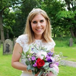 Floral Expression - Beautiful country bouquet and a happy bride.