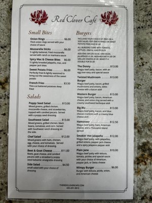 Menu photo 1 Red Clover Cafe Koosharem, UT