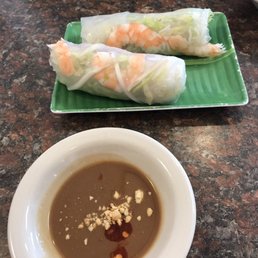 #2 pork and shrimp spring roll with house peanut sauce (sorry I took a bite before pics) #2 pork and shrimp spring roll with house peanut sauce (sorry I took a bite before pics)