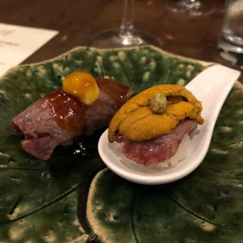 wa’z - Waygu sashimi two ways, one topped with uni! - Japanese Near Me - Seattle, Washington
