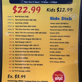 Gui Gui 9292 Korean BBQ - Menu and price for lunch AYCE during December 2025 - Barbeque Near Me - La Habra, California Gui Gui 9292 Korean BBQ - Menu and price for lunch AYCE during December 2025 - Barbeque Near Me - La Habra, California