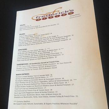 Frederick's Bistro - French Near Me - San Antonio, Texas
