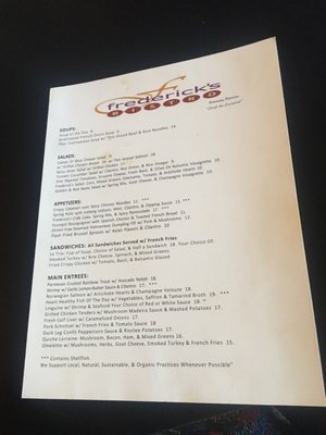 Menu photo 8 Frederick's Bistro San Antonio, TX