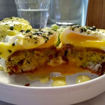 Canard - Inside of shrimp toast Benedict - Wine Bars Near Me - Portland, Oregon Canard - Inside of shrimp toast Benedict - Wine Bars Near Me - Portland, Oregon