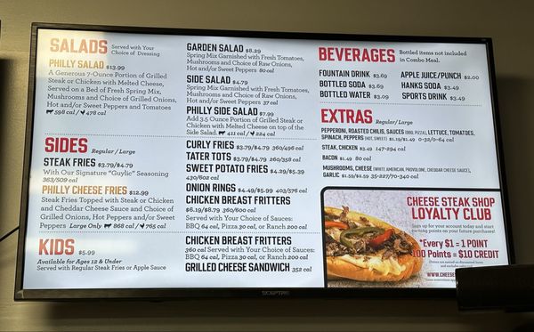 Menu photo 2 The Cheese Steak Shop Milpitas, CA Menu photo 2 The Cheese Steak Shop Milpitas, CA
