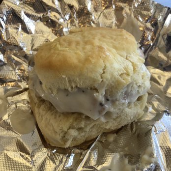 Connie’s Chicken - Chicken biscuit w/ gravy - Breakfast & Brunch Near Me - Tupelo, Mississippi
