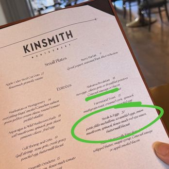 Kinsmith - Breakfast menu - Southern Near Me - Montgomery, Alabama Kinsmith - Breakfast menu - Southern Near Me - Montgomery, Alabama