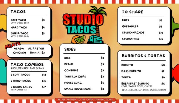 Menu photo 1 Studio Tacos Los Angeles, CA Menu photo 1 Studio Tacos Los Angeles, CA
