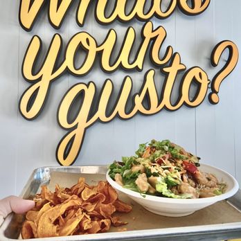 gusto! - Peachtree Rd - Ginger Lime Peanut Sauce on 1/2&1/2 (rice/salad) with Grilled Shrimp - New American Near Me - Atlanta, Georgia gusto! - Peachtree Rd - Ginger Lime Peanut Sauce on 1/2&1/2 (rice/salad) with Grilled Shrimp - New American Near Me - Atlanta, Georgia