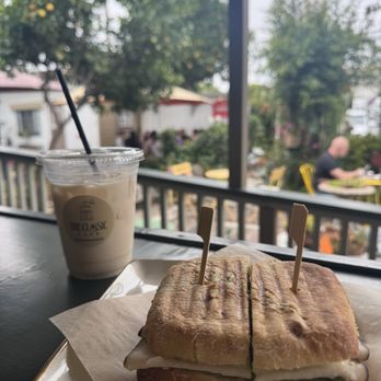 The Classic Cafe - Outdoor patio, iced London Fog and turkey pesto panini - Coffee & Tea Near Me - Fullerton, California