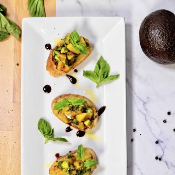 Coco Bistro & Bar - Peach & Avocado Bruschetta - Coffee & Tea Near Me - Chapel Hill, North Carolina Coco Bistro & Bar - Peach & Avocado Bruschetta - Coffee & Tea Near Me - Chapel Hill, North Carolina