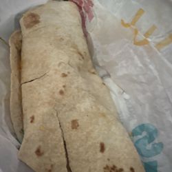 McDonald's - Spicy chicken Spicy Snack Wrap. Surprisingly big item.