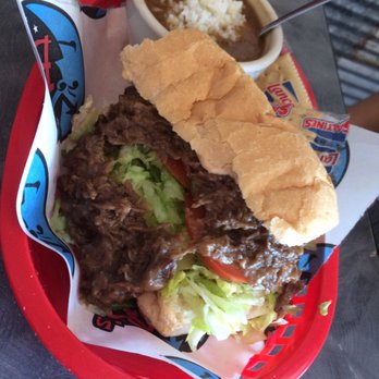 BB's Tex-Orleans - Half and half midnight master po' boy (roast beef) and chicken gumbo - Cajun/Creole Near Me - Houston, Texas