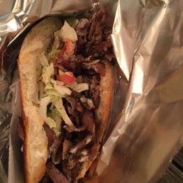 Doner kebab in a freshly baked wrap Doner kebab in a freshly baked wrap