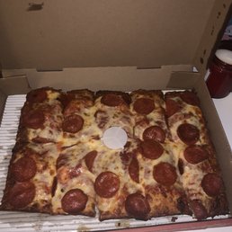 Large cheese & pep Detroit style with Cajun crust! Large cheese & pep Detroit style with Cajun crust!