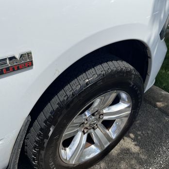 Flagship Carwash - Wheels are still dirty.  Not sure if you can see the dirt patch near Hemi emblem. - Car Wash Near Me - Leesburg, Virginia