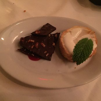 Ruth's Chris Steak House - Mini key lime cheesecake with chocolate. Amazing! - Steakhouses Near Me - Troy, Michigan