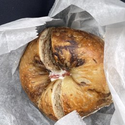 Marble bagel with veggie cream cheese Marble bagel with veggie cream cheese