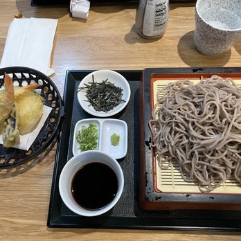 Meiji Seimen - Tempura Zaru Soba with dipping sauce. Cold and healthy Soba - Noodles Near Me - Costa Mesa, California Meiji Seimen - Tempura Zaru Soba with dipping sauce. Cold and healthy Soba - Noodles Near Me - Costa Mesa, California