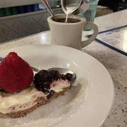 Lemon blueberry icebox pie with some really decent drip coffee Lemon blueberry icebox pie with some really decent drip coffee