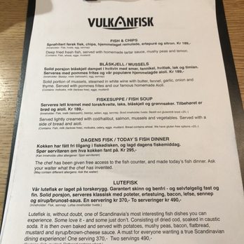 Vulkanfisk Sjømatbar - Menu - Seafood Near Me - Oslo, 03 Vulkanfisk Sjømatbar - Menu - Seafood Near Me - Oslo, 03