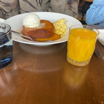 The Grill - Coconut-Cardamom French Toast with a side of scrambled eggs - American Near Me - Washington, DC, District of Columbia